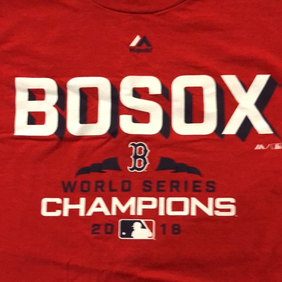 Boston Red Sox MLB Majestic BOSOX 2018 World Series Champions Men’s Large Shirt - Picture 4 of 4